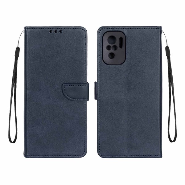 کیف چرمی موبایل مگنتی محافظ لنزدار Xiaomi Redmi Note 10 4G / Redmi Note 10S / Poco M5S - سرمه ای